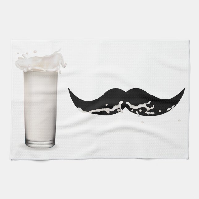 Paño De Cocina Leche Mustache (Horizontal)