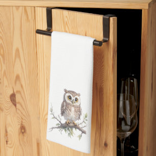 Paño De Cocina Lechuza caprichosa encarnada en un árbol