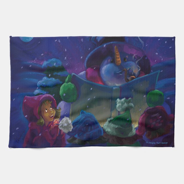 Paño De Cocina Lectura en invierno (Horizontal)