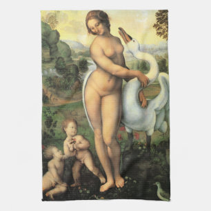 Paño De Cocina Leda y el cisne de Leonardo da Vinci