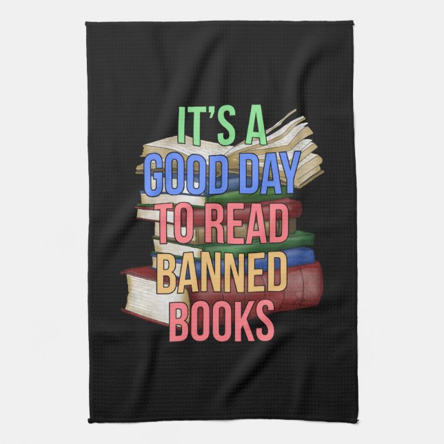 Paño De Cocina Leer libros prohibidos Lector de libros biblioteca (Vertical)