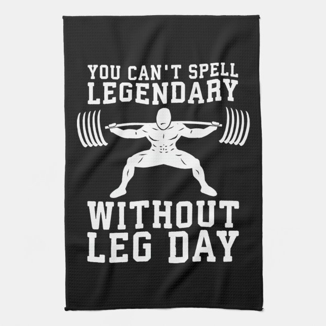 Paño De Cocina Leg Day - Legendario - Squat - Gym Inspirador (Vertical)