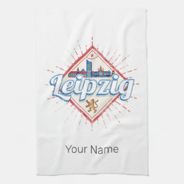 Paño De Cocina Leipzig Alemania Sajonia Retro Skyline Vintage