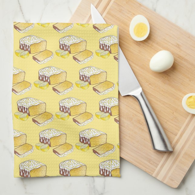 Paño De Cocina Lemon Drizzle Pound Cake Loaf British Baking Food (Doblado Cuarto)