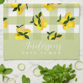 Paño De Cocina Lemon Moda Green Gingham