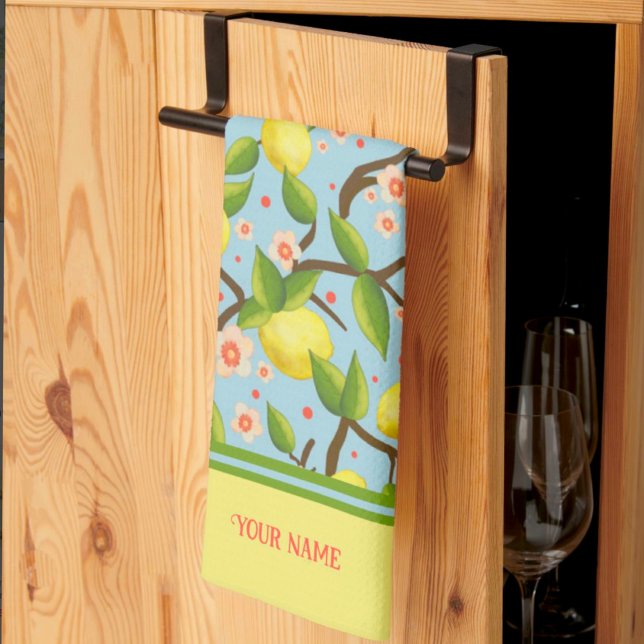 Paño De Cocina Lemon Your Name Yellow Fun Floral Bonito (Subido por el creador)