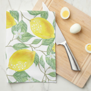Paño De Cocina Lemones Amarillos En El Diseño De Vinos