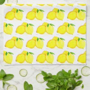 Paño De Cocina Lemons Acuarela Fruta Amarilla verano