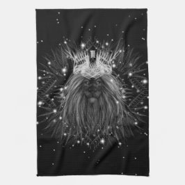 Paño De Cocina León con luz estelar y monograma de la corona