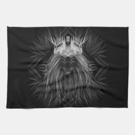 Paño De Cocina León con monograma de corona