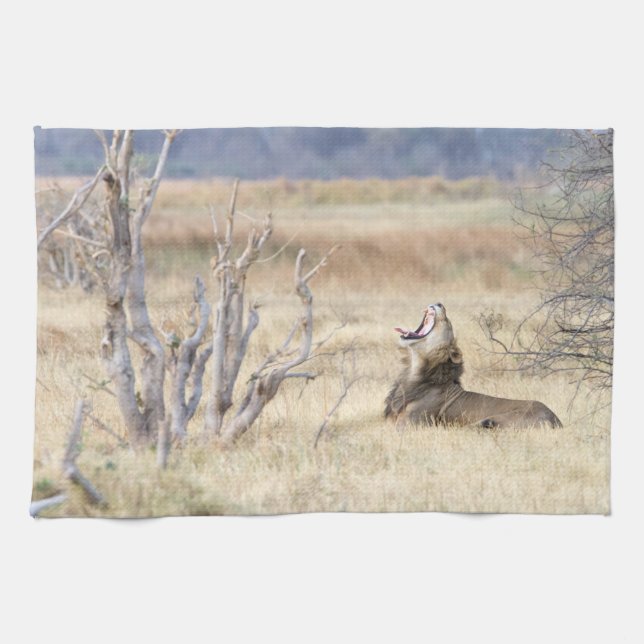 Paño De Cocina León de Yawning (Horizontal)