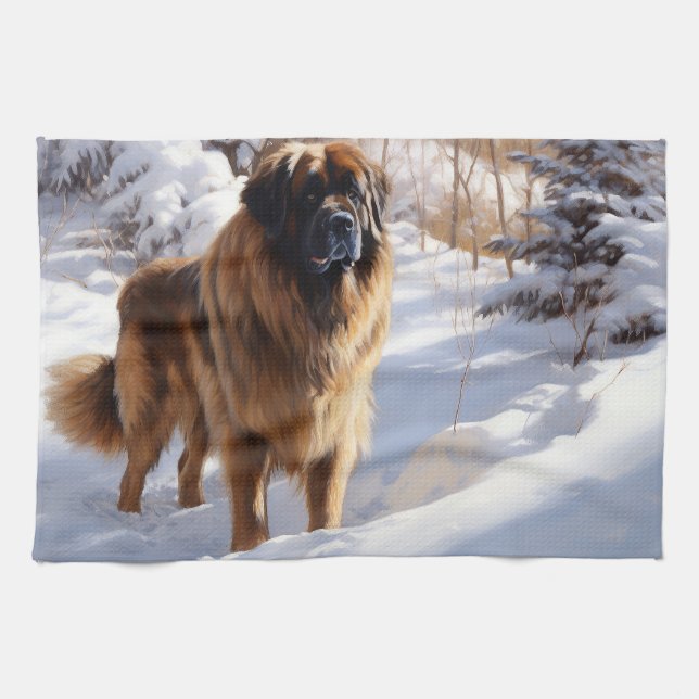 Paño De Cocina Leonberger Let It Snow Navidades (Horizontal)
