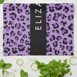 Paño De Cocina Leopard Print, Spots, Purple Leopard, tu nombre
