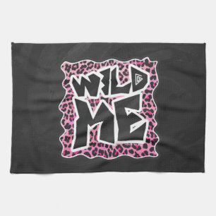 Paño De Cocina Leopard Wild Me Black and Hot Pink Design