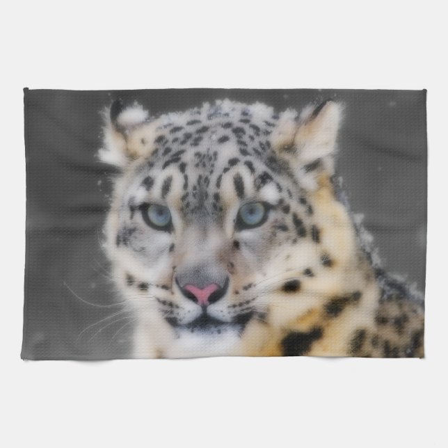 Paño De Cocina Leopardo de la nieve (Horizontal)