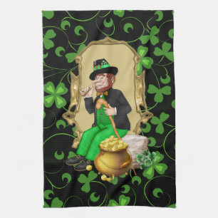 Paño De Cocina Leprechaun y Shamrock