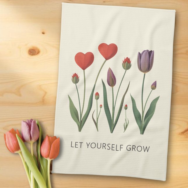 Paño De Cocina Let Yourself Grow Floral Heart Tulips Art (Subido por el creador)