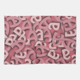 Paño De Cocina Letra A Rosa
