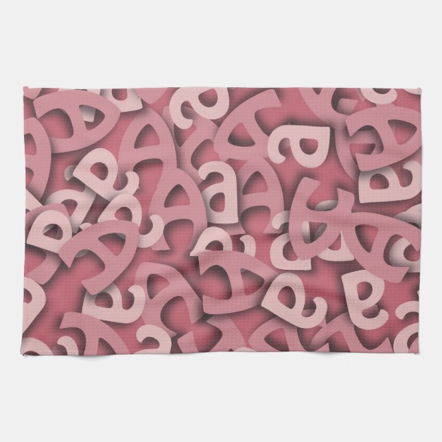 Paño De Cocina Letra A Rosa (Horizontal)