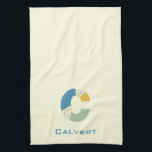 Paño De Cocina Letra abstracta moderna C monograma inicial<br><div class="desc">Toalla de té con un monograma abstracto moderno.</div>