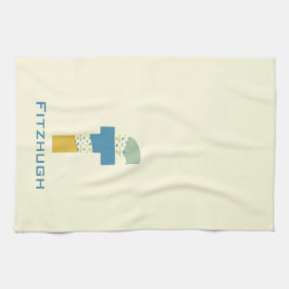 Paño De Cocina Letra abstracta moderna F monograma inicial