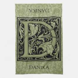 Paño De Cocina Letra D primera letra monograma