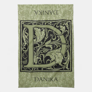 Paño De Cocina Letra D primera letra monograma