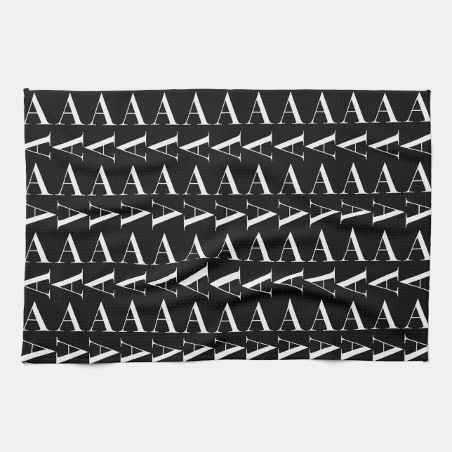 Paño De Cocina Letra inicial A de monograma (Horizontal)