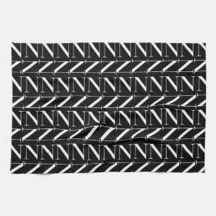 Paño De Cocina Letra inicial monograma N