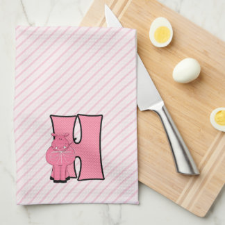 Paño De Cocina Letra monograma H rosada de hipoglucemia para niño