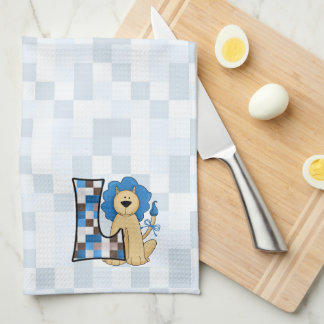 Paño De Cocina Letra monograma L del mosaico azul del niño