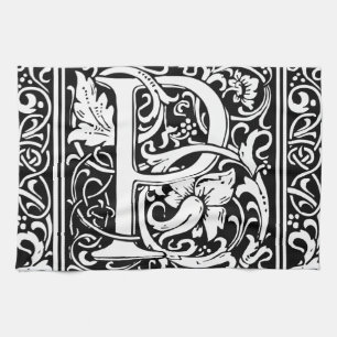 Paño De Cocina Letra P Monograma Medieval Art Nouveau