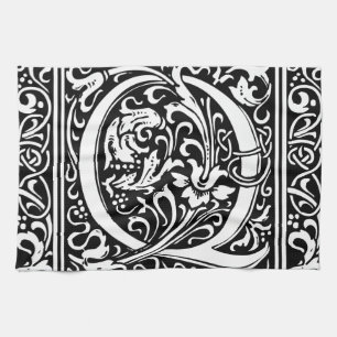 Paño De Cocina Letra Q Monograma Medieval Art Nouveau
