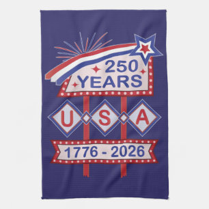Paño De Cocina Letrero de marquesina del 250 aniversario Retro US