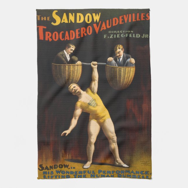 Paño De Cocina Levantador de pesas Eugen Sandow Vaudeville (Vertical)