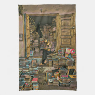 Paño De Cocina Leyendo El Regalo De Los Amantes Para Bibliotecari