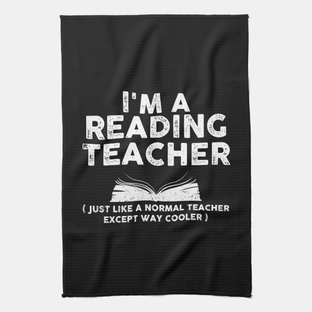 Paño De Cocina Leyendo profesor - Soy un profesor de lectura (Vertical)
