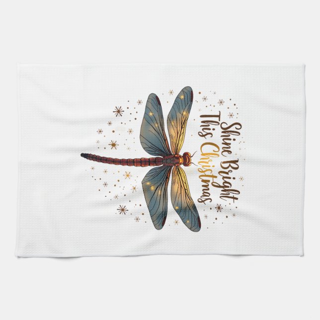Paño De Cocina Libélula estrella de Navidad (Horizontal)