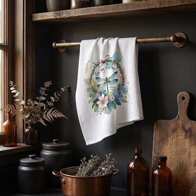 Paño De Cocina Libélula floral Un día a la vez (Subido por el creador)