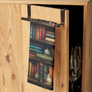 Paño De Cocina Libros de época en el patrón de estantería