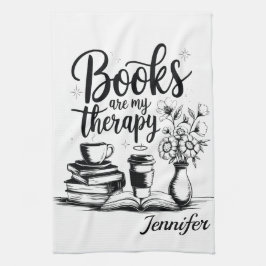 Paño De Cocina Libros Personalizados Son Mi Terapia Devoradores d