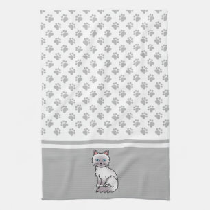 Paño De Cocina Lilac Point Birman / Ragdoll Gato y Patas Lindas