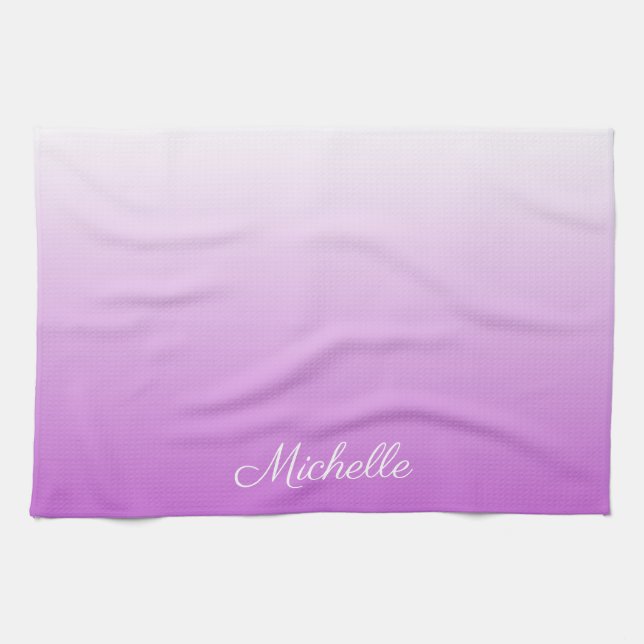 Paño De Cocina Lilac púrpura oscuro nombre personalizado (Horizontal)