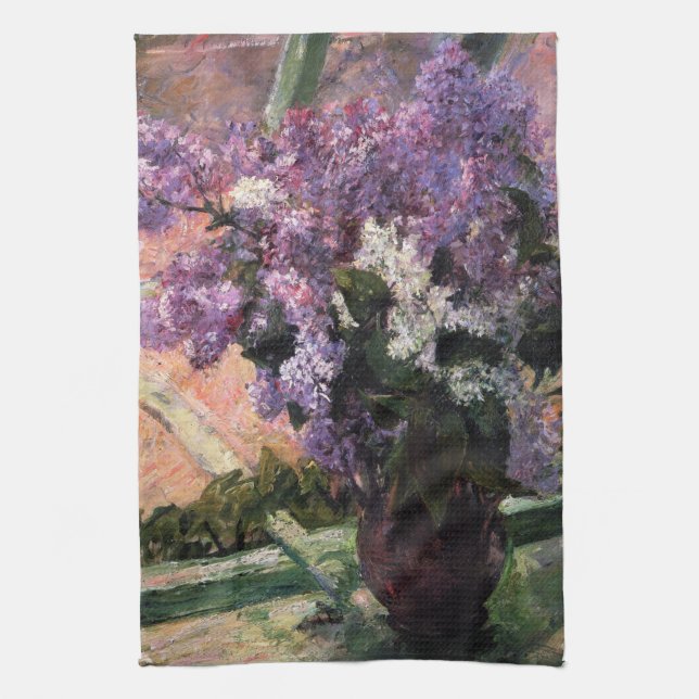 Paño De Cocina Lilacs en una ventana | Mary Cassatt (Vertical)
