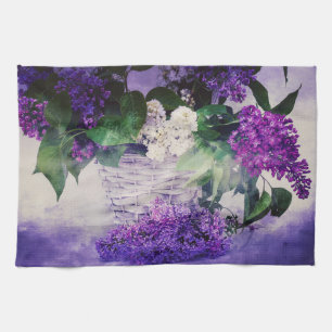 Paño De Cocina Lilacs y Cesta