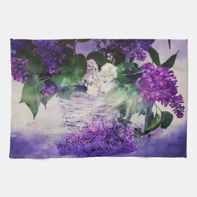 Paño De Cocina Lilacs y Cesta (Horizontal)