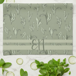 Paño De Cocina Lily of The Valley Vintage Green