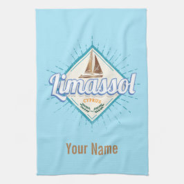Paño De Cocina Limassol City Chipre Retro Vintage