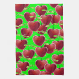 Paño De Cocina Lime Green Cherry Splash