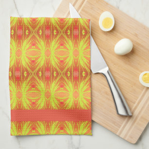 Paño De Cocina Lime Green y Coral